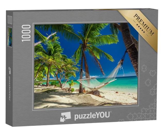 Puzzel 1000 stukjes „Hangmat onder tropische palmbomen, Fiji-eilanden“