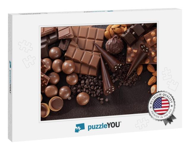 Chocolate Pralines & Chocolate Bar Pieces / Assortment of... Jigsaw Puzzle