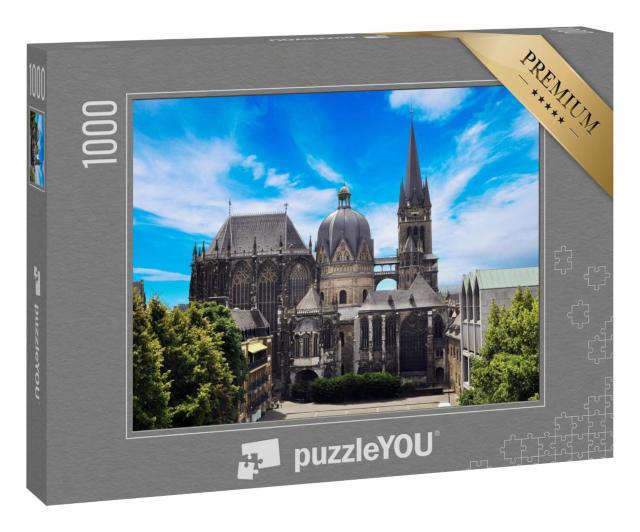 Puzzle 100 Teile „Aachener Dom in Aachen, Deutschland an einem sonnigen Tag“