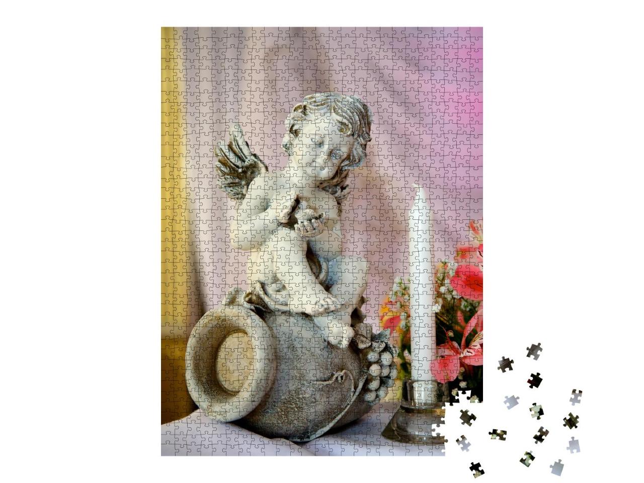 Puzzle 1000 Teile „Engel schmückt den Tisch bei einer Hochzeit“