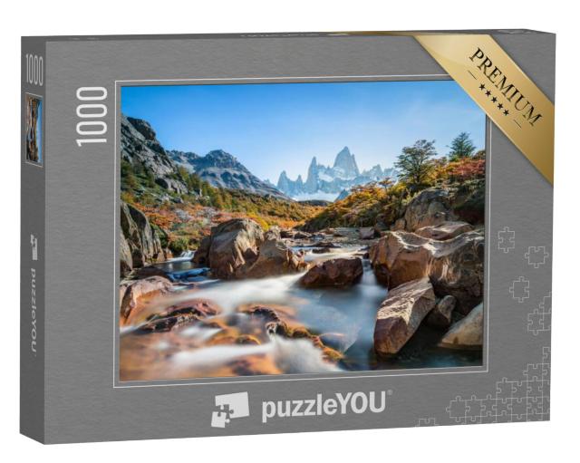 Puzzel 1000 stukjes „Herfst bij Fitz Roy berg, Patagonië, El Chalten, Argentinië“