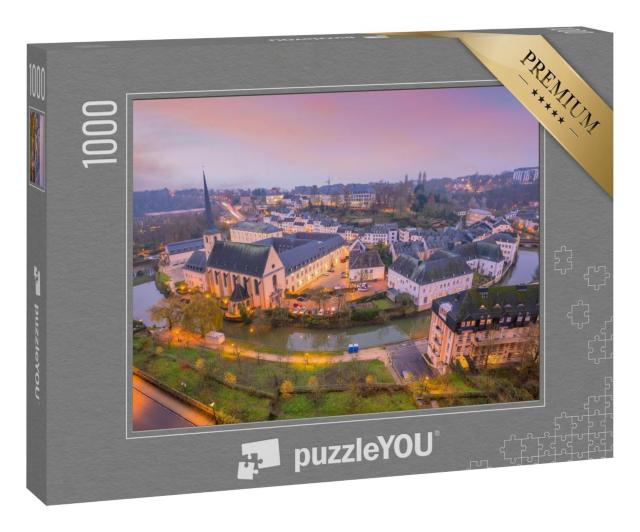 Puzzle 1000 Teile „Skyline der Altstadt von Luxemburg-Stadt, Blick aus der Luft“