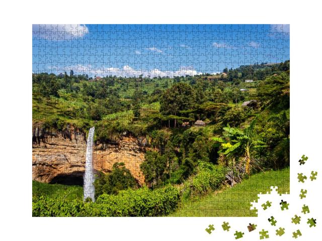 Puzzle 1000 Teile „Der dritte Wasserfall der berühmten Sipi-Fälle in Uganda“