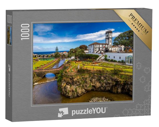 Puzzel 1000 stukjes „Uitzicht op Ribeira Grande, Azoren, Portugal“