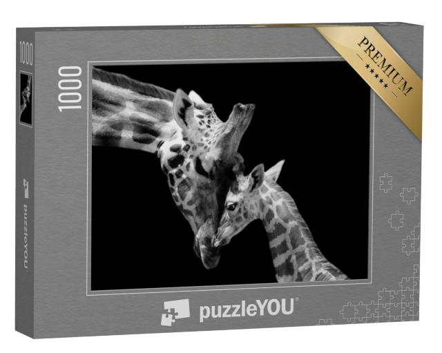 Puzzel 1000 stukjes „Giraffenmoeder en jong“