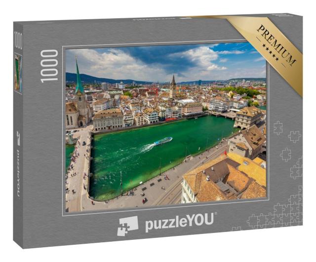 Puzzle 1000 Teile „Münsterbrücke über den Limmat in Zürich“