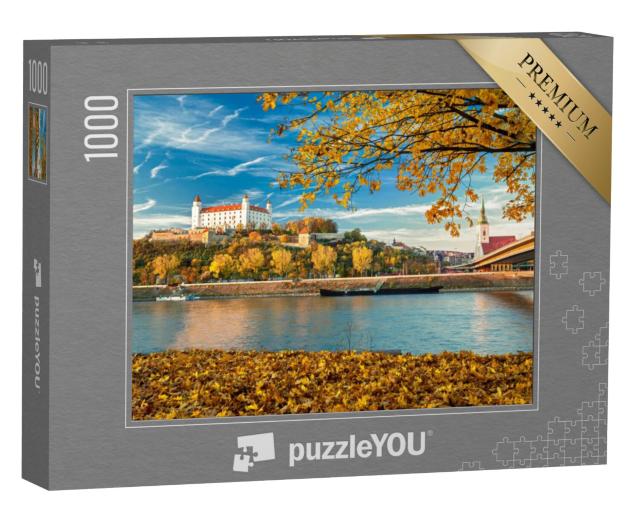 Puzzel 1000 stukjes „Kasteel van Bratislava, Donau en oude binnenstad, Slowakije“