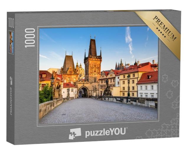 Puzzel 1000 stukjes „Praag, Tsjechië: Karelsbrug over de Moldau“