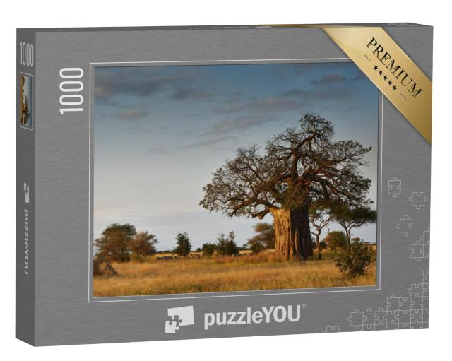 Puzzel 1000 stukjes „Afrikaans landschap met een grote baobabboom“