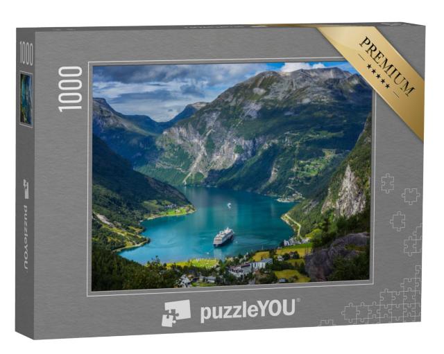 Puzzel 1000 stukjes „Indrukwekkend Geirangerfjord, Noorwegen“