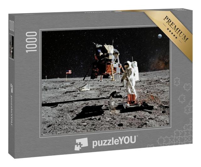 Puzzle 1000 Teile „Astronaut bei der Mondlandemission, NASA-Bildmaterial“