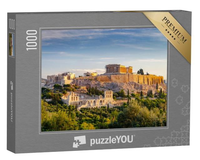 Puzzel 1000 stukjes „Beroemde bezienswaardigheid in Athene: Akropolis en Odeon van Herodes Atticus“