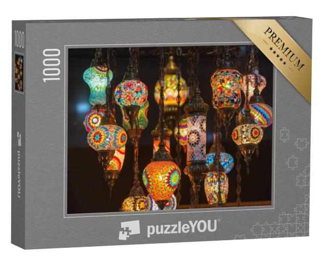 Puzzel 1000 stukjes „Kleurrijke lantaarns uit Marokko“