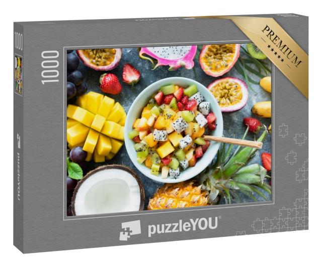 Puzzle 1000 Teile „Tropischer Obstsalat mit Mango und Pitaya“