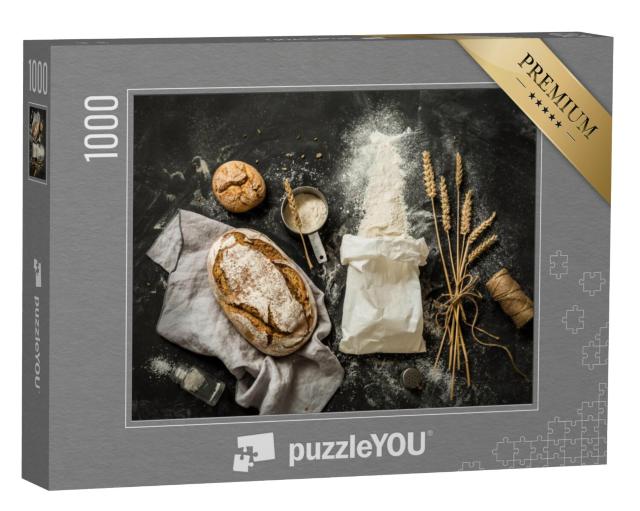 Puzzel 1000 stukjes „Rustiek brood en bloem“