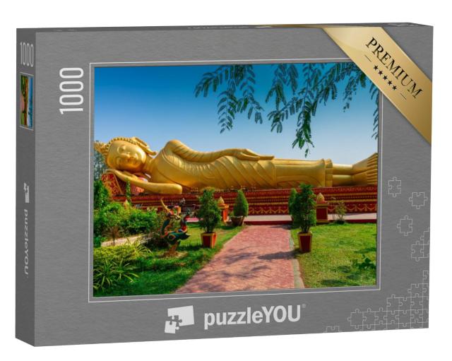 Puzzel 1000 stukjes „Slapende Boeddha in Wat Pha That Luang, Vientiane, Laos“