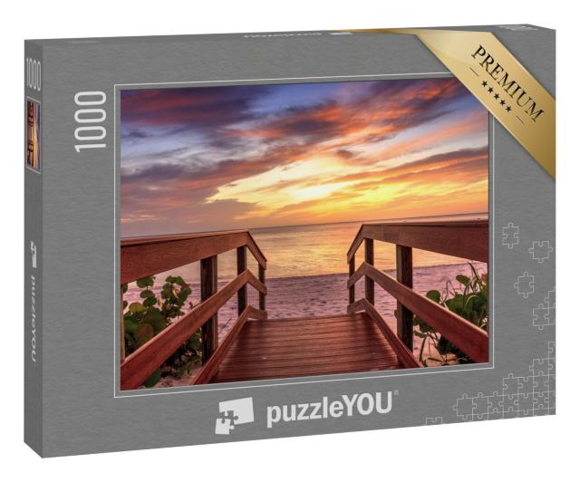 Puzzle 1000 Teile „Sonnenuntergang an der Küste von Naples, Florida“