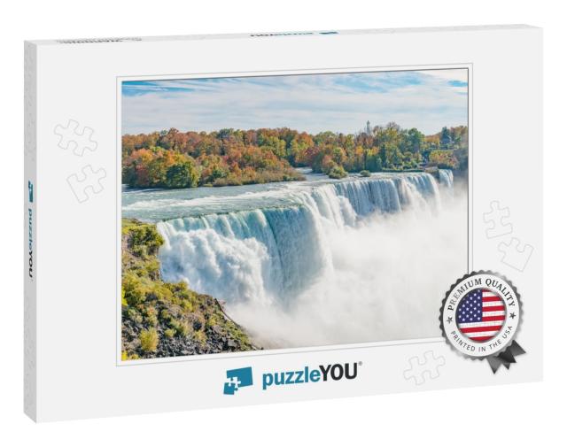 American Falls At Niagara River in Autumn Sunny Day... Jigsaw Puzzle