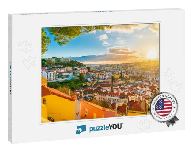 Panoramic View of Lisbon At Sunset, Portugal... Jigsaw Puzzle