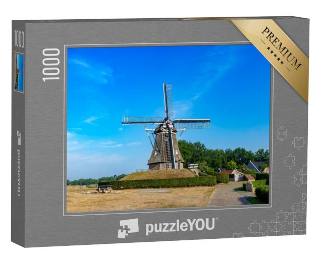 Puzzel 1000 stukjes „Jantina Hellingmolen - Typisch Nederlandse windmolen in Aalden, Coevorden, Nederland“