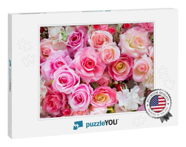 Soft Color Roses Background... Jigsaw Puzzle