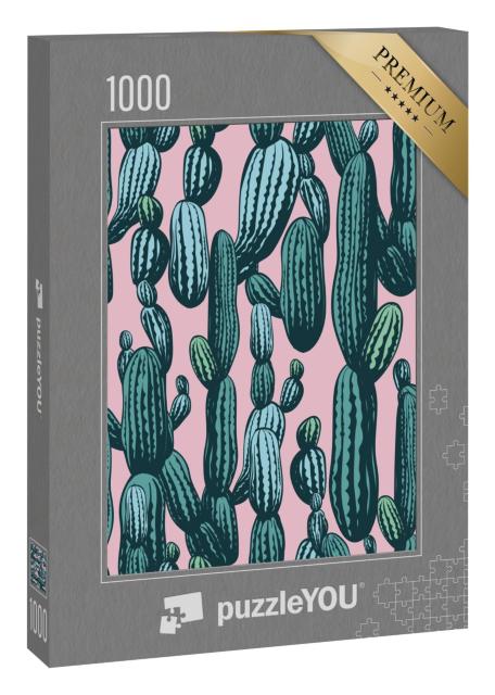 Puzzle 1000 Teile „Illustration: Kaktus-Muster“