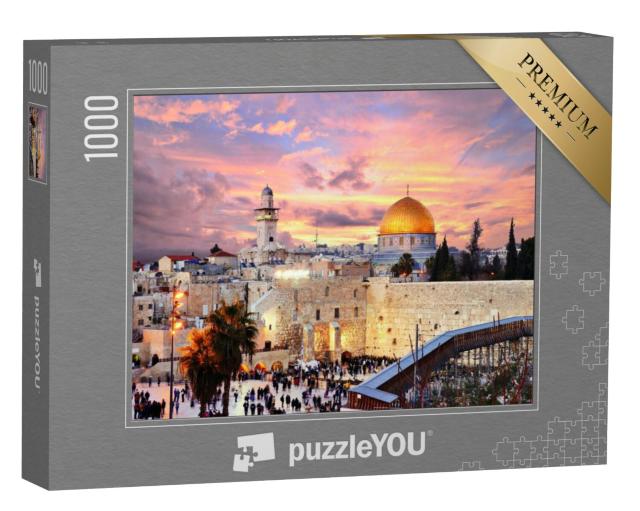 Puzzel 1000 stukjes „Oude Stad bij de Westelijke Muur met de Tempelberg, Jeruzalem, Israël“