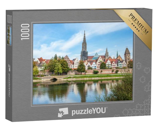 Puzzel 1000 stukjes „Panoramisch uitzicht op het stadscentrum van Ulm, Duitsland“