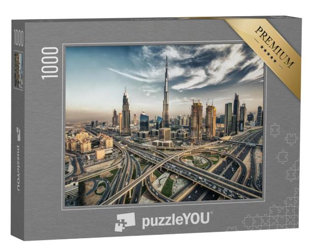 Puzzel 1000 stukjes „Dubai skyline met de stad“