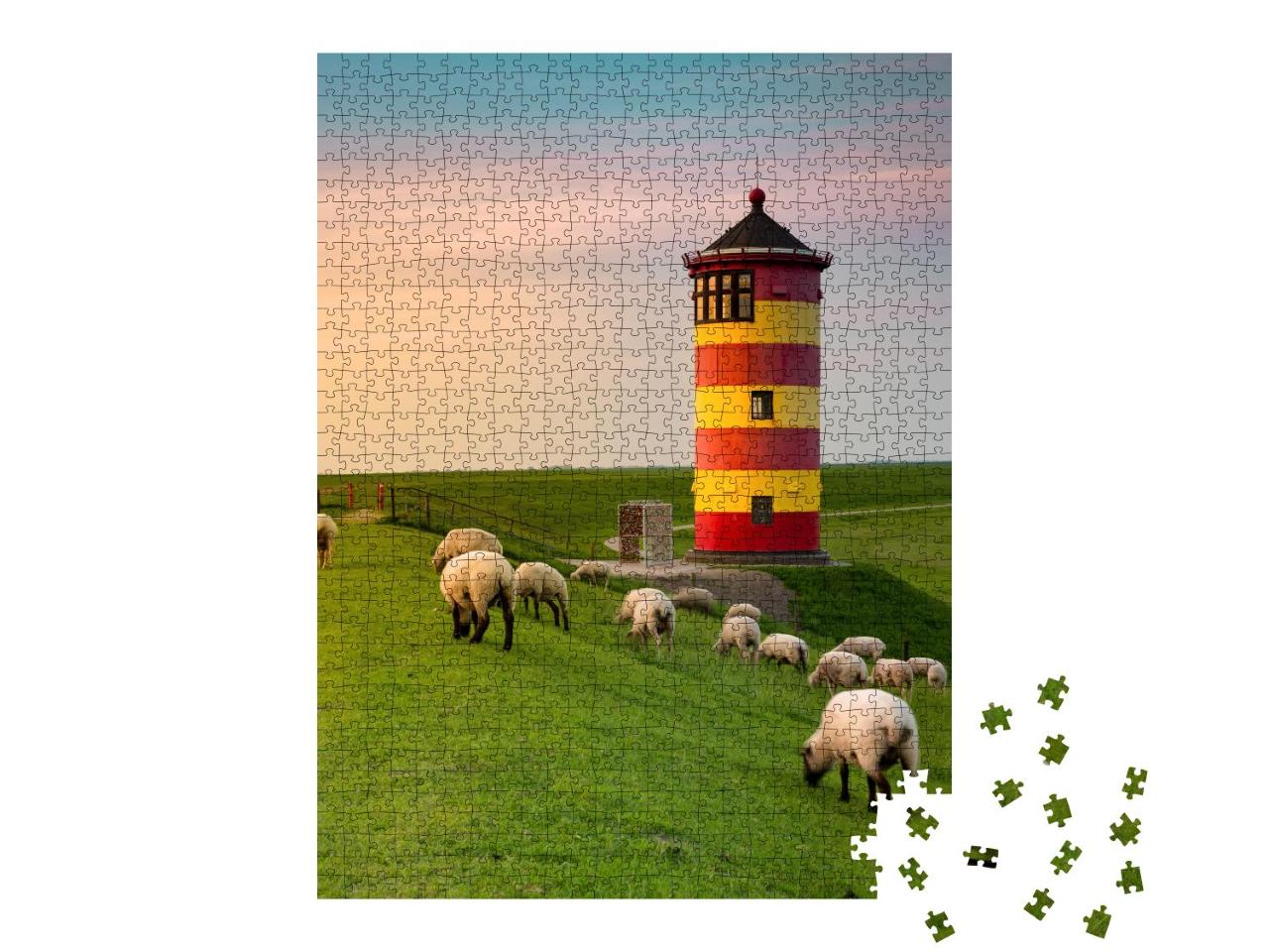 Puzzle 1000 Teile „Ein schöner Leuchtturm an der ostfriesischen Küste“