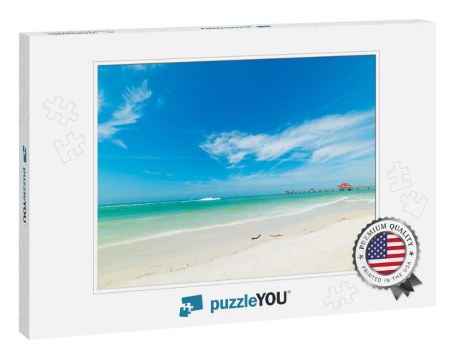 White Sand & Turquoise Water in Clearwater. Florida, USA... Jigsaw Puzzle