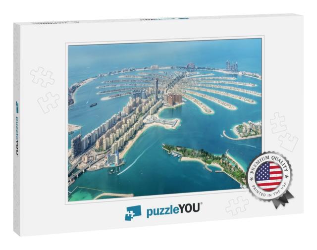 Aerial View of Dubai Palm Jumeirah Island, United Arab Em... Jigsaw Puzzle