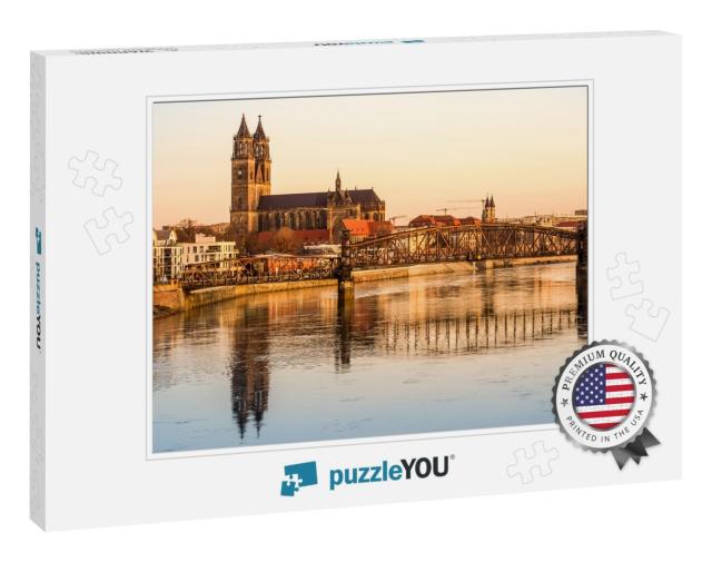 Magdeburg, Capital City of Saxony Anhalt in Germany... Jigsaw Puzzle