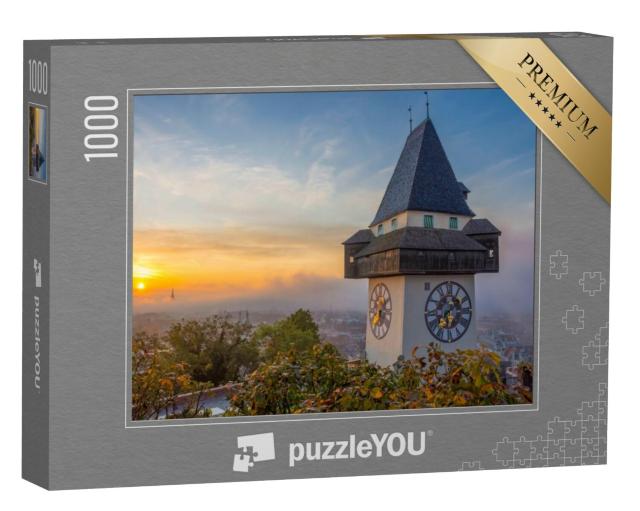 Puzzel 1000 stukjes „De beroemde klokkentoren op de Schlossberg in Graz, Oostenrijk“