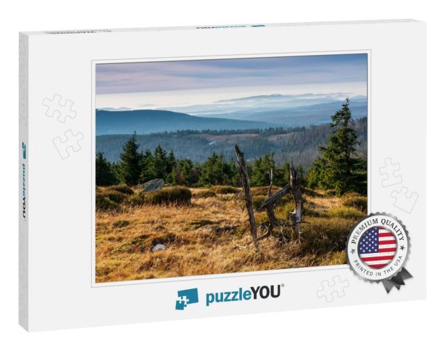 View from Mount Brocken Over Hills Covered by Endless For... Jigsaw Puzzle