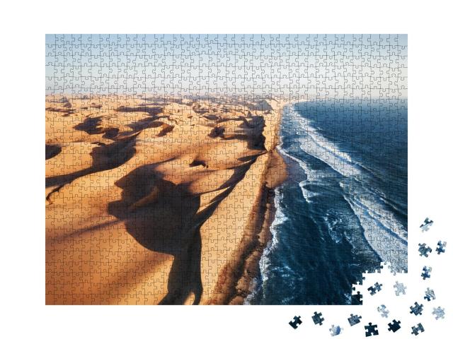 Puzzle 1000 Teile „Ort, an dem sich die Namib-Wüste und der Atlantische Ozean treffen, Südafrika“