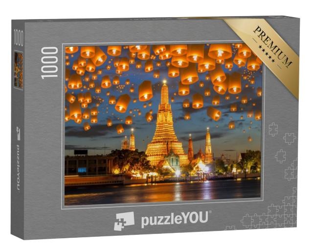 Puzzel 1000 stukjes „Drijvende lamp op het Yee Peng Festival, Bangkok“