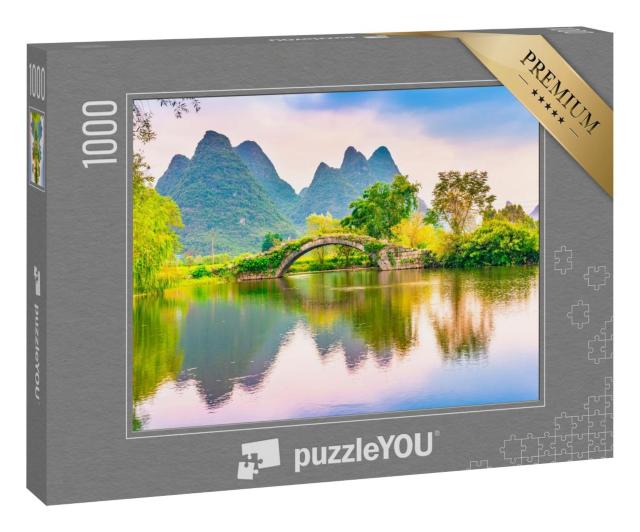 Puzzle 1000 Teile „Antike Brücke in Guilin, Guangxi, China“