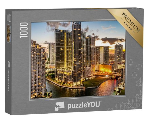 Puzzel 1000 stukjes „Miami bij schemering“