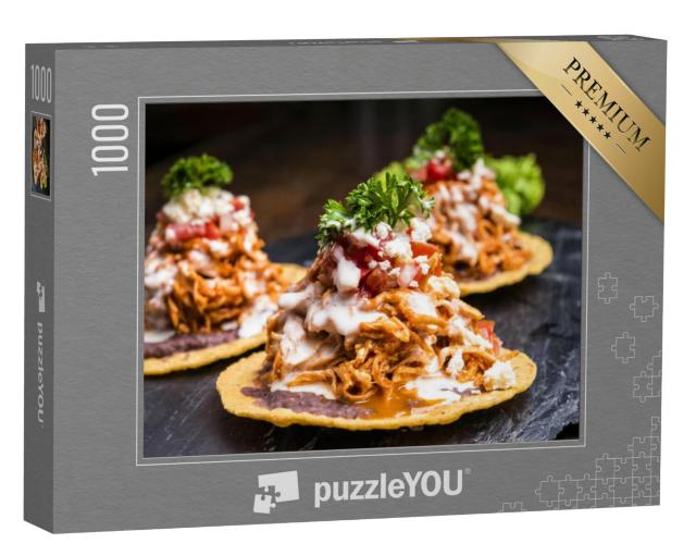 Puzzel 1000 stukjes „Heerlijke Mexicaanse tostadas met kip“