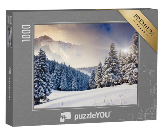 Puzzel 1000 stukjes „Fantastisch winterlandschap in de avond“