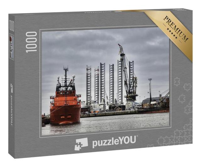 Puzzle 100 Teile „Offshore-Hafen in Esbjerg, Dänemark“