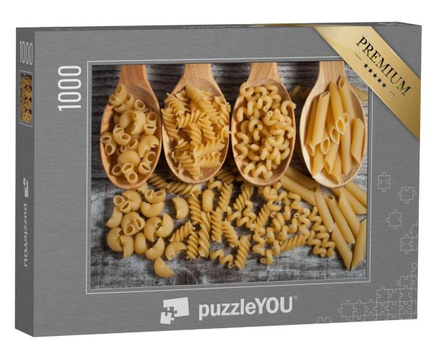 Puzzel 1000 stukjes „Diverse noedels op houten lepels“