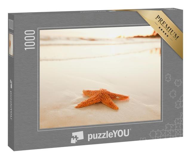 Puzzle 1000 Teile „Seestern am Strand im Sonnenaufgang“
