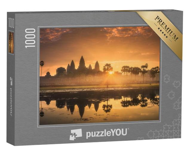 Puzzel 1000 stukjes „Het Angkor Wat tempelcomplex, meer Siem Reap, Cambodja“