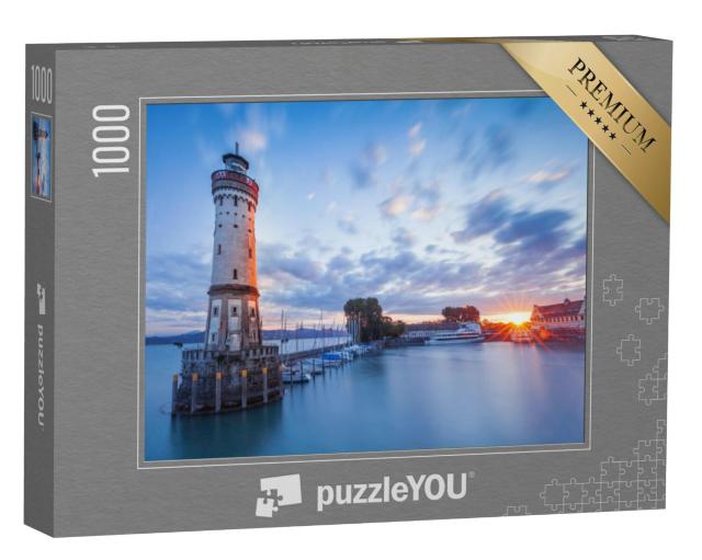 Puzzel 1000 stukjes „Vuurtoren in de haven van Lindau, Bodenmeer, Beieren“