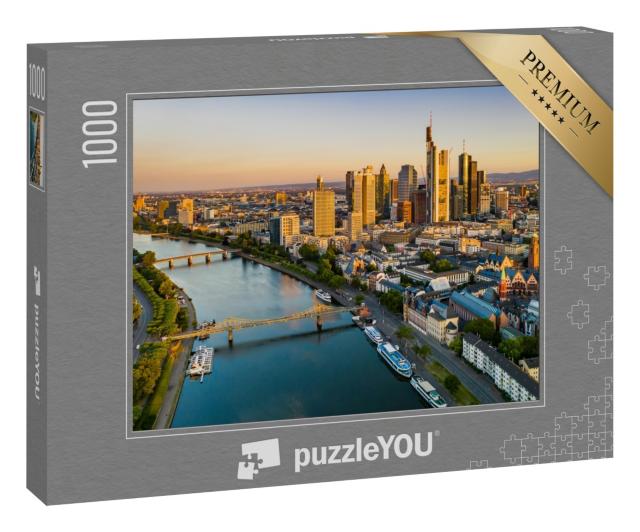 Puzzle 1000 Teile „Abend über Frankfurt am Main“