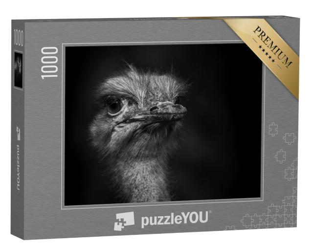 Puzzel 1000 stukjes „Foto van een struisvogelkop“