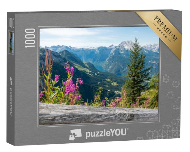 Puzzel 1000 stukjes „Uitzicht vanaf het Adelaarsnest naar Königssee, Obersalzberg, Berchtesgaden“