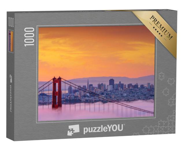 Puzzel 1000 stukjes „Mistige ochtend bij de Golden Gate Bridge“